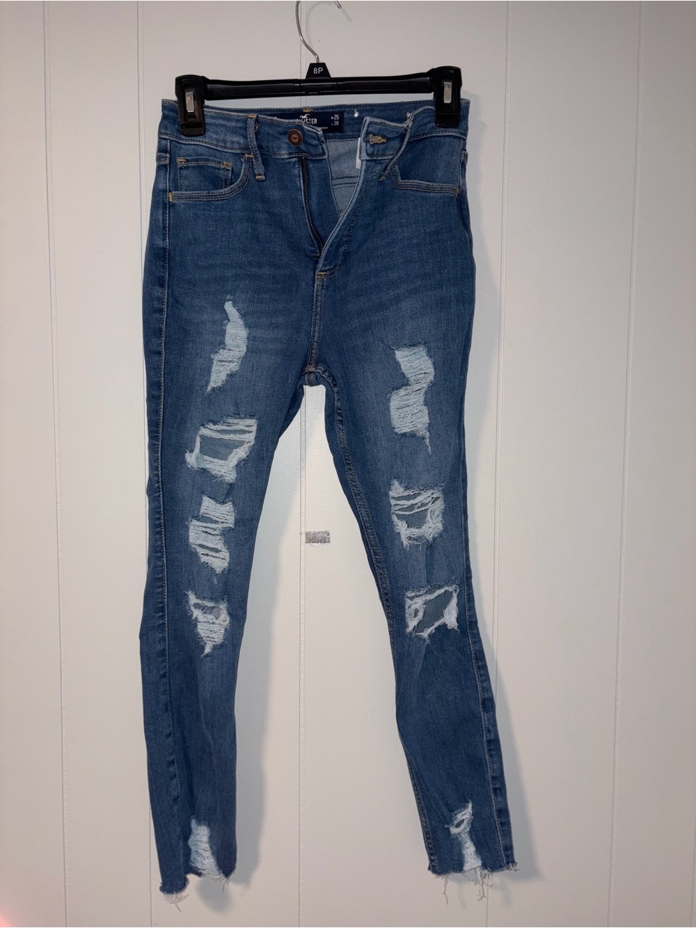 Hollister Distressed Women's Skinny Jeans - Blue